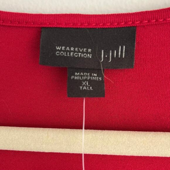 J. Jill Wearever Collection Pleated Red Tunic Top Pullover XL Tall Stretch NEW - Picture 3 of 7
